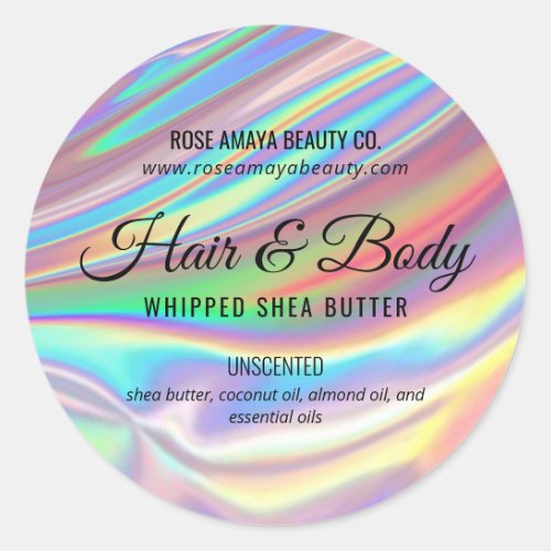 Trendy Holographic Rainbow Beauty Cosmetic Label
