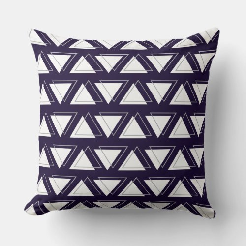 Trendy Home Decor gray and white boho pattern Throw Pillow