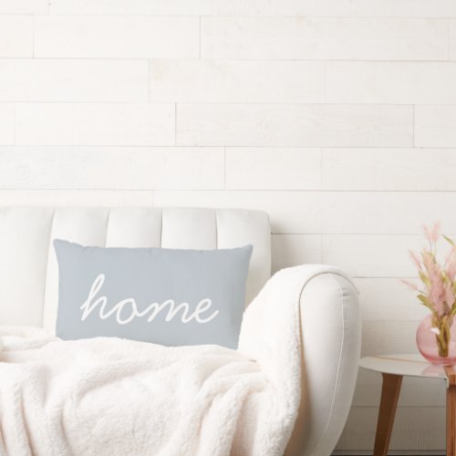 Trendy Home Quote Blue White Stylish Script Cute  Lumbar Pillow