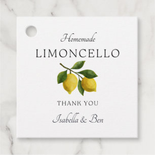 Trendy Homemade Lemon Limoncello Liquor Bottle Favor Tags