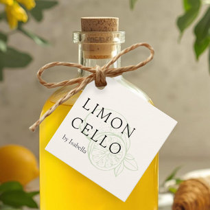 Trendy Homemade Limoncello Thankyou Bottle  Favor Tags