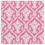 Trendy Hot Pink Baroque Damask Pattern Fabric