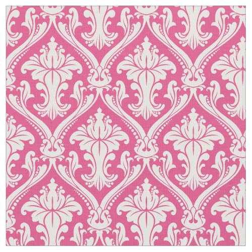 Custom Fabric 9 Trendy Hot Pink Baroque Damask Pattern Fabric
