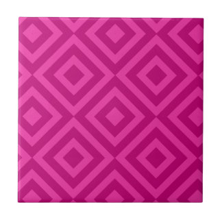 Trendy Hot Pink Diamond Pattern Tile