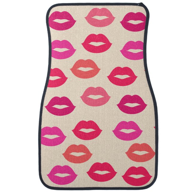 Trendy Hot Pink Lady Lips Girly  Car Floor Mat (Front)