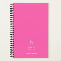 Trendy Hot Pink Modern Monogram Notebook