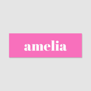Trendy Hot Pink Name Tag