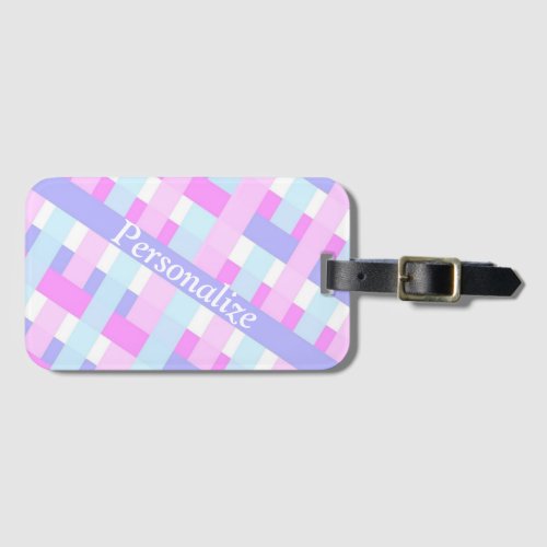 Trendy Hot Pink Purple Blue Colors Personalize Luggage Tag