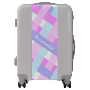 Trendy Hot Pink Purple Blue Stripe Pattern Luggage