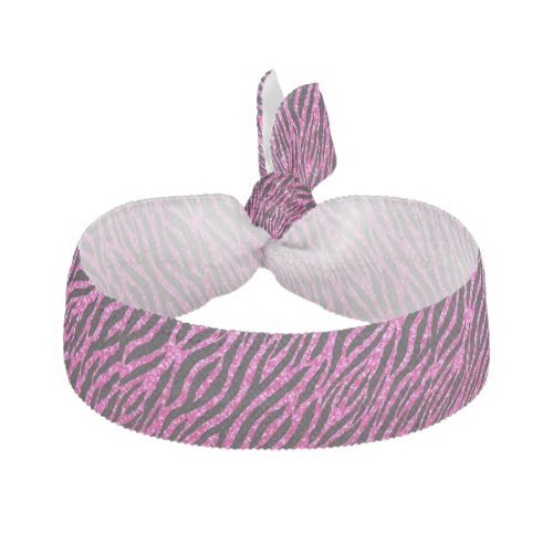Trendy Hot Pink Zebra Print Glitz Glitter Sparkles Hair Tie