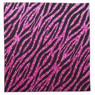 Trendy Hot Pink Zebra Print Glitz Glitter Sparkles Napkin