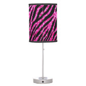 Trendy Hot Pink Zebra Print Glitz Glitter Sparkles Table Lamp (Back)