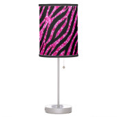 Trendy Hot Pink Zebra Print Glitz Glitter Sparkles Table Lamp (Left)