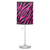 Trendy Hot Pink Zebra Print Glitz Glitter Sparkles Table Lamp (Right)