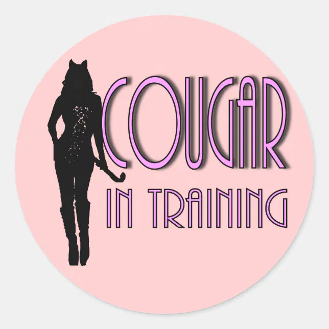 Trendy Hot Silhouette Cougar In Training Classic Round Sticker Zazzle