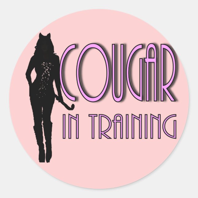 trendy hot silhouette cougar in training classic round sticker (Front)