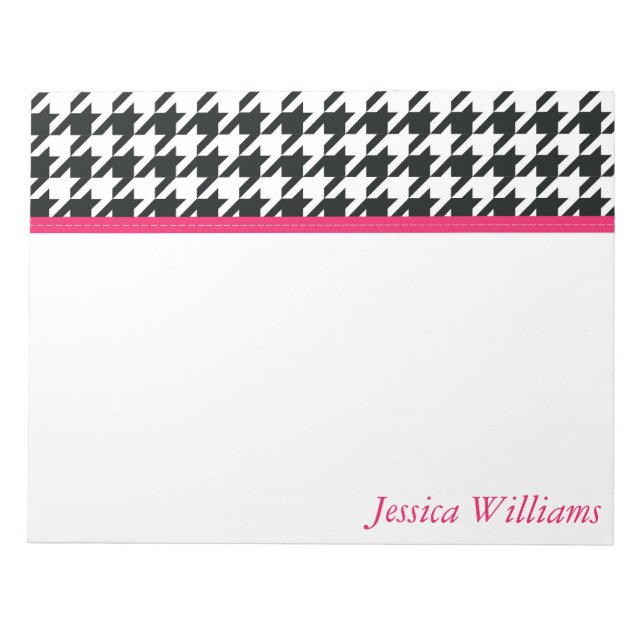 Trendy Houndstooth Notepad (Front)