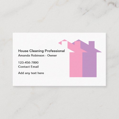 Trendy House Cleaning Service Business Cards
