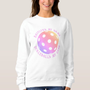 Trendy Humorous Pastel Personalized Pickleballs  Sweatshirt