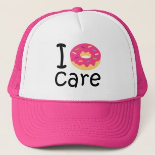 Trendy I Donut Care funny phrase quote emoji Trucker Hat