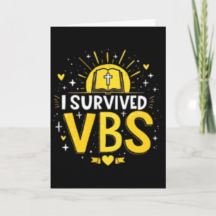 Trendy I Survived Vbs Vacation Bible School Card
