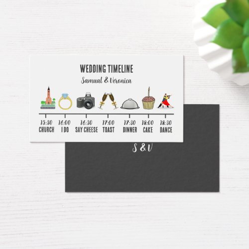 Trendy Icon Wedding Timeline Card