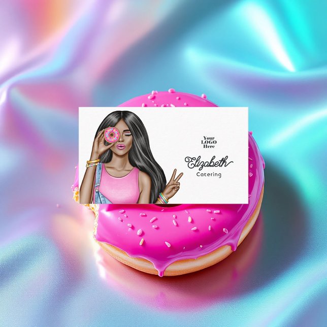 Trendy Illustrated Hot-Pink Professional Business Card (Trendy Illustrated Hot-Pink Professional Business Card)