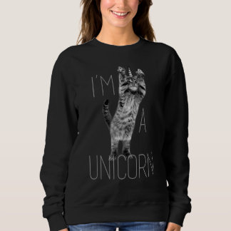 Trendy I'm A Unicorn Jumping Cat Humor Sweatshirt