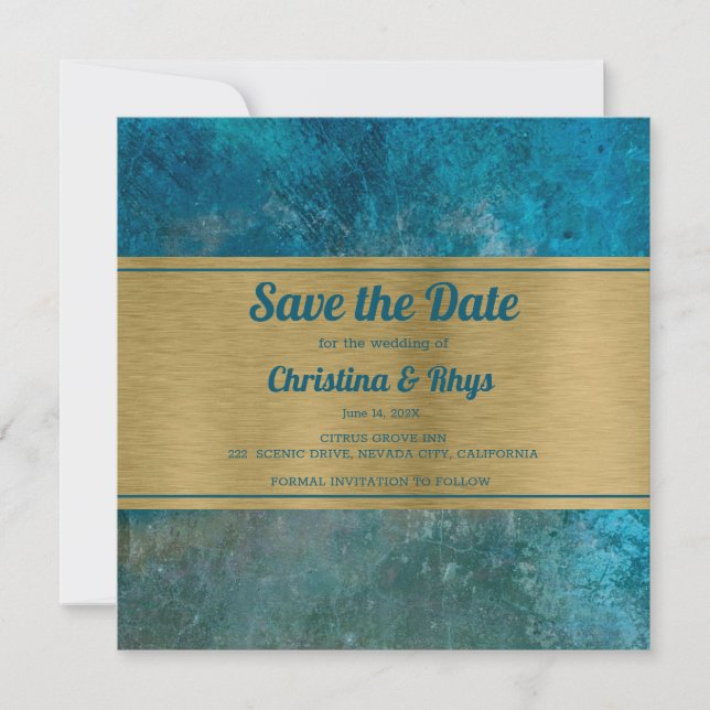 Trendy in Blue Save The Date (Front)
