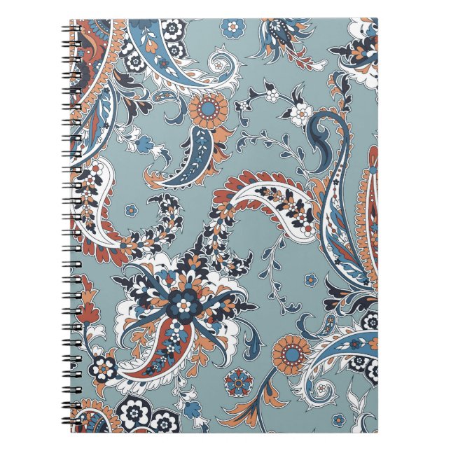 Trendy Indian paisley: seamless background. Notebook (Front)