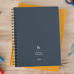 Trendy Indigo Blue Modern Monogram Weekly Planner<br><div class="desc">Trendy simple personal stationery 2024 annual planner featuring a modern monogram. Modern rounded sans serif typography gives an elegant casual feel. Bold modern background color on covers. Annual planner (12 months) with open monthly overviews and weekly planning sheets. Contact for assistance in personalizing.</div>