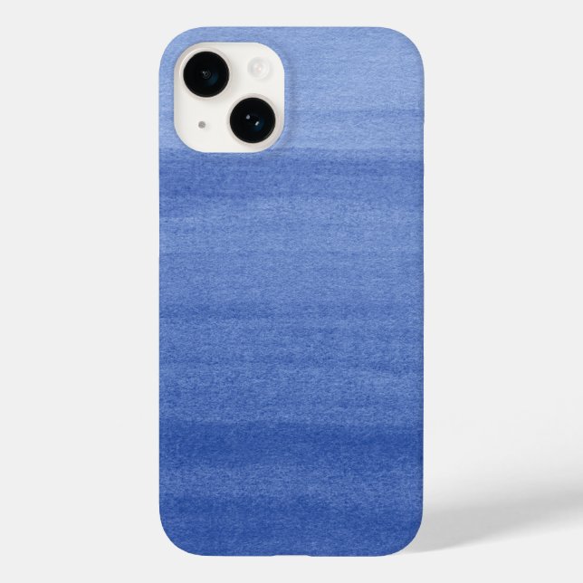 Trendy Indigo Blue Ombre Watercolor Pattern Case-Mate iPhone Case (Back)