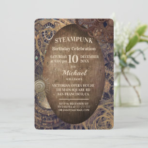 Trendy Industrial Steampunk Party Invitation