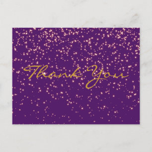 Trendy Inexpensiv Gold Glitter Black Thank You Pos Postcard