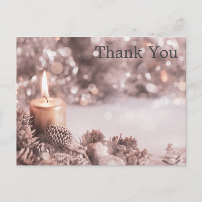 Trendy Inexpensiv Gold Glitter Black Thank You Pos Postcard (Front)