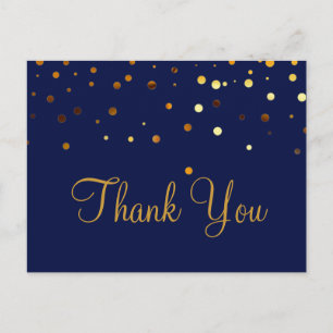 Trendy Inexpensiv Gold Glitter Black Thank You Postcard