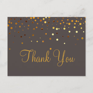 Trendy Inexpensiv Gold Glitter Blue Thank You Postcard