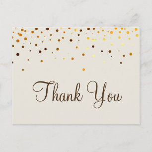 Trendy Inexpensiv Gold Glitter Pink Thank You Postcard
