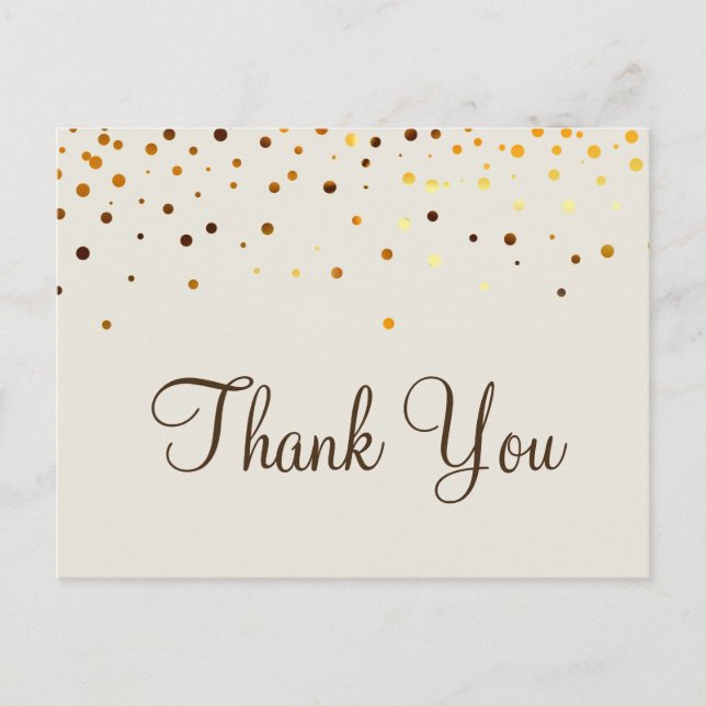 Trendy Inexpensiv Gold Glitter Pink Thank You Postcard (Front)