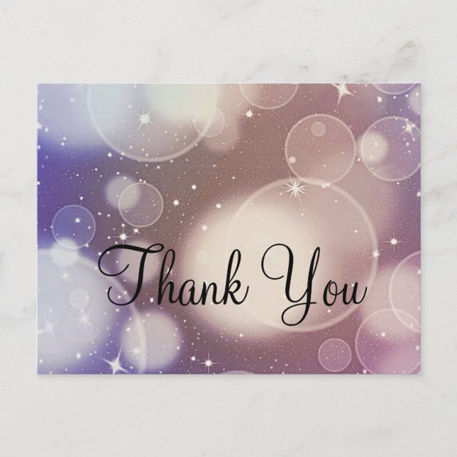 Trendy Inexpensiv Gold Glitter Sparkle Thank You Postcard (Front)