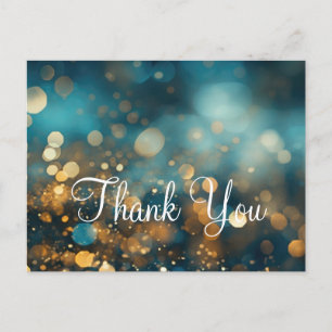Trendy Inexpensiv Gold Glitter Sparkle Thank You Postcard