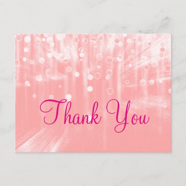 Trendy Inexpensiv Pink Glamorous Modern Thank You Postcard (Front)