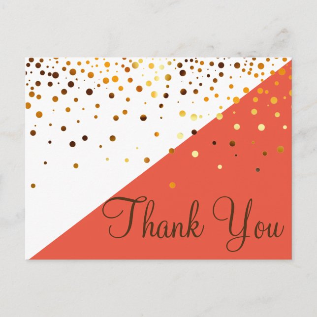 Trendy Inexpensive Gold Glitter Blue Thank You Pos Postcard (Front)