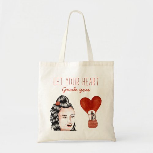 Trendy Inspirational Watercolor Follow Your Heart Tote Bag