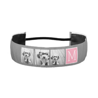 Trendy Instagram Photo Collage Custom Monogram Athletic Headband