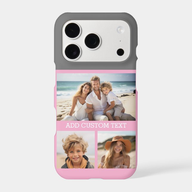 Trendy Instagram Photo Collage Custom Monogram Iphone Case (Back)
