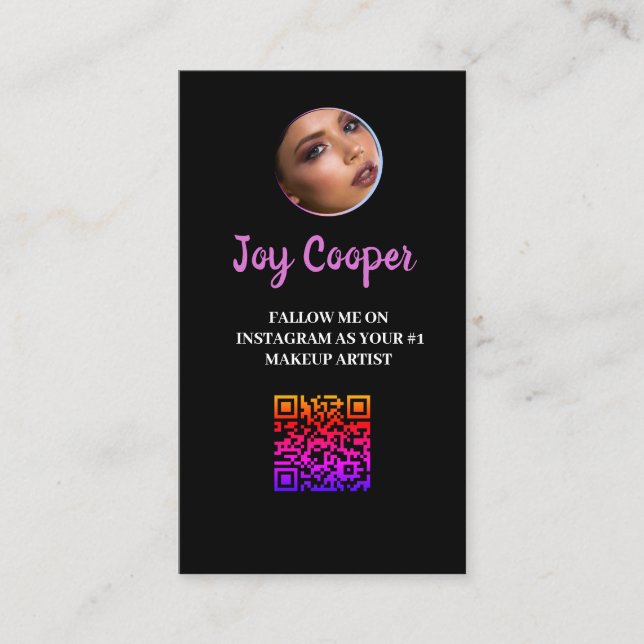  Trendy ,Instagram Photo Collage QRcode Business Card (Front)
