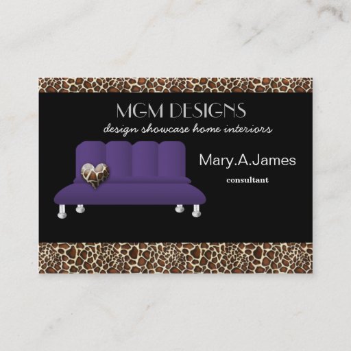 Customizable trendy interior decorator Business Cards