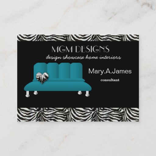 Customizable trendy interior decorator Business Cards