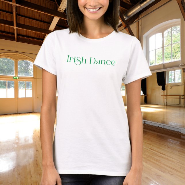 Trendy Irish Dance Typography in Green T-Shirt (Creator Uploaded)